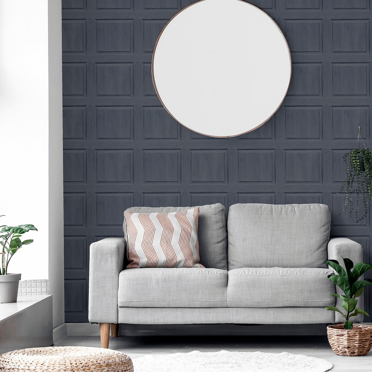 Bellamy Charcoal by Arthouse Wooden Panel Wallpaper – Brewster Home Fashions AH909600