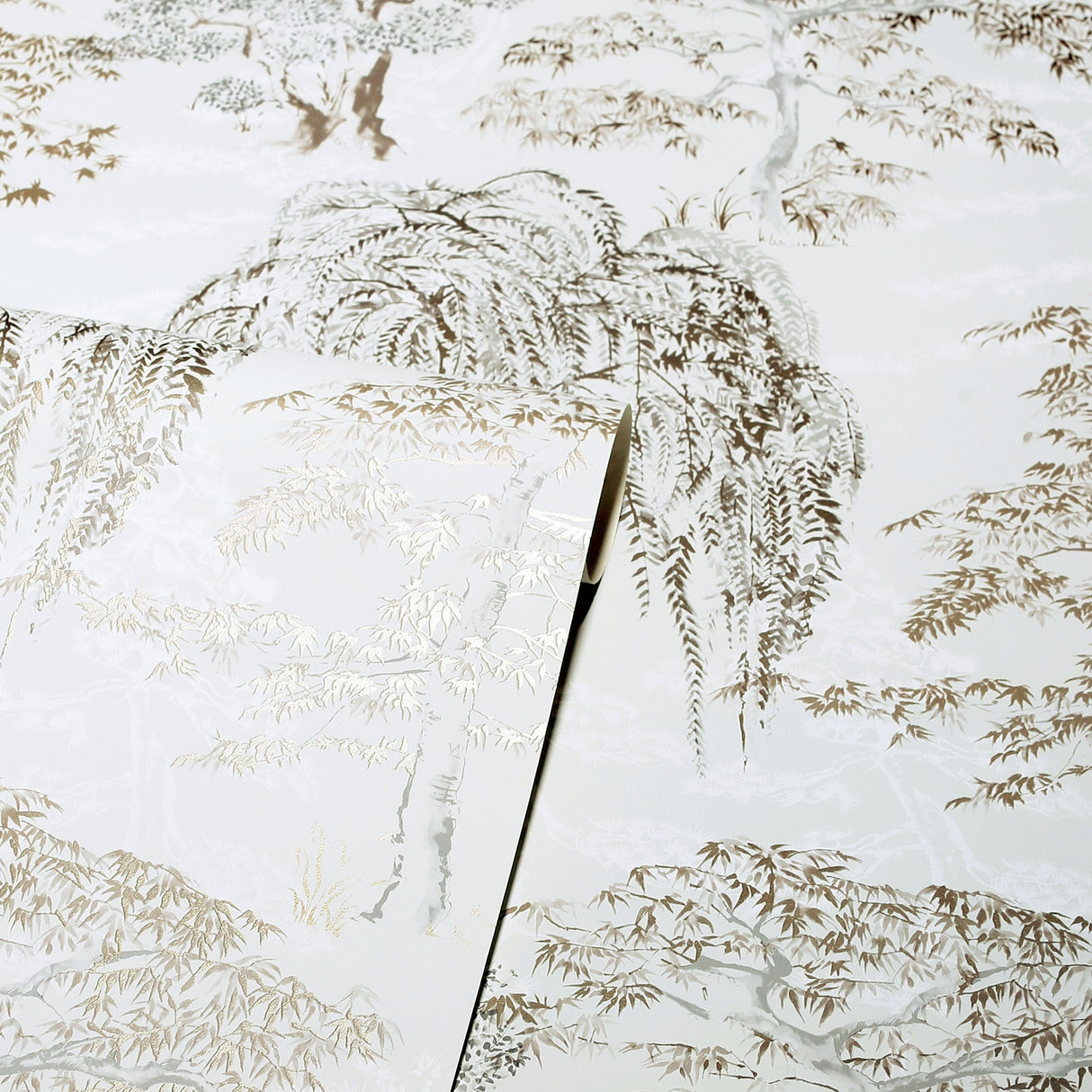 Midori Neutral by Arthouse Trees Wallpaper – Brewster Home Fashions AH909605