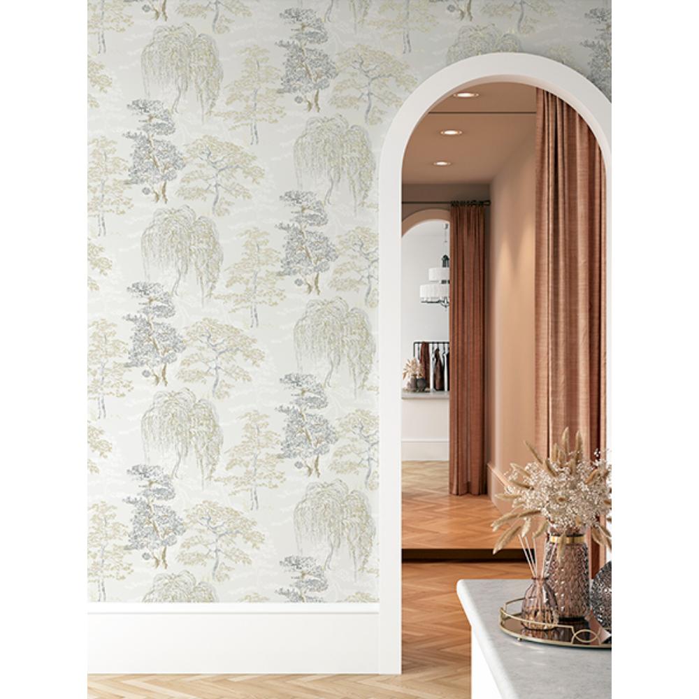 Midori Neutral by Arthouse Trees Wallpaper – Brewster Home Fashions AH909605
