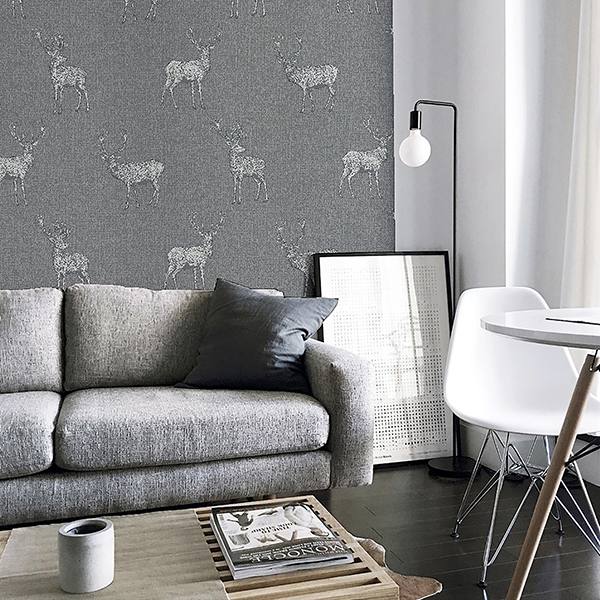 Hank Grey by Arthouse Stag Wallpaper – Brewster Home Fashions AH909608