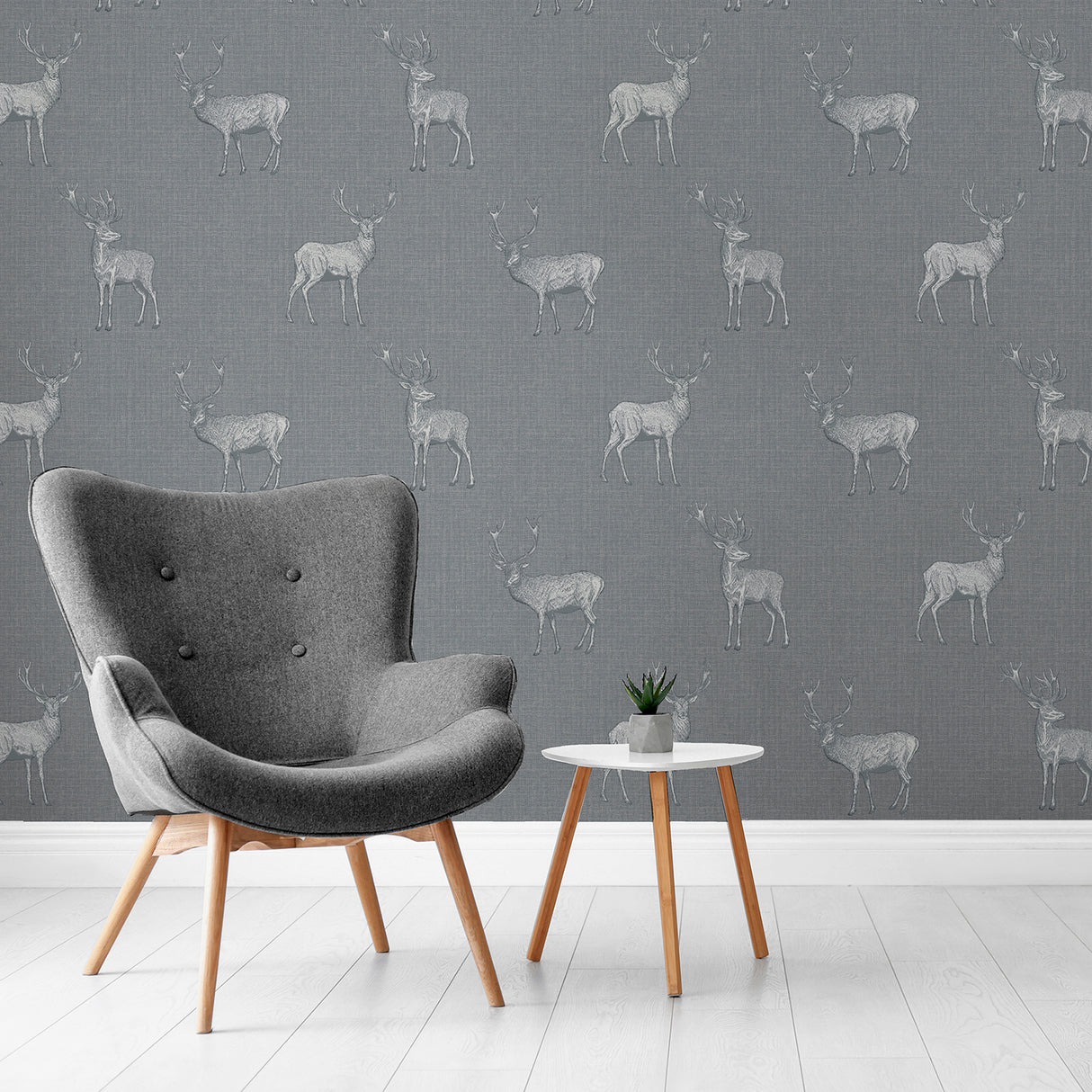 Hank Grey by Arthouse Stag Wallpaper – Brewster Home Fashions AH909608