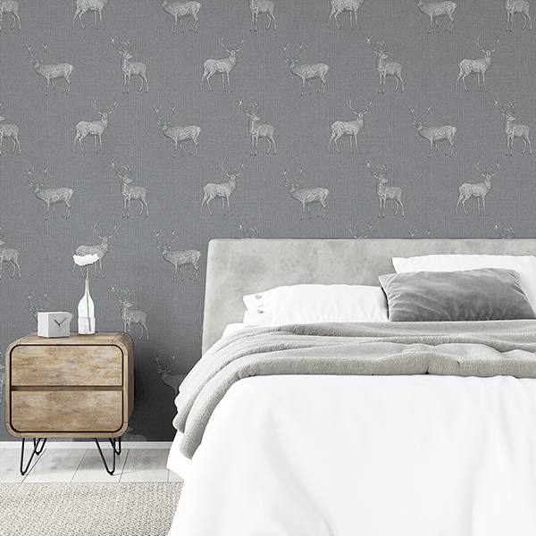 Hank Grey by Arthouse Stag Wallpaper – Brewster Home Fashions AH909608
