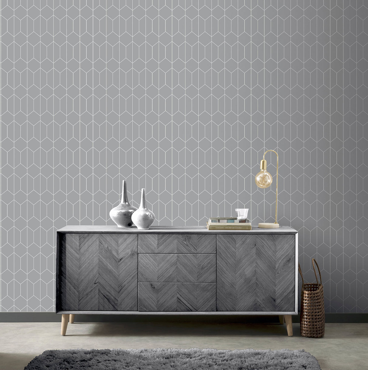 Orson Grey by Arthouse Trellis Wallpaper- Brewster Home Fashions AH909700
