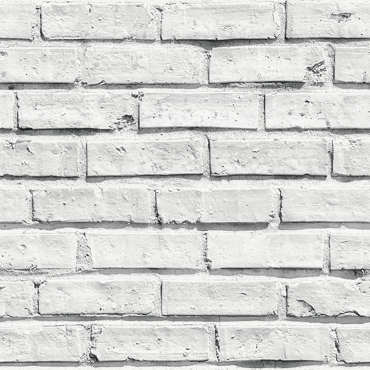 Abner White Brick Wallpaper roll with realistic white-painted brick pattern by Arthouse