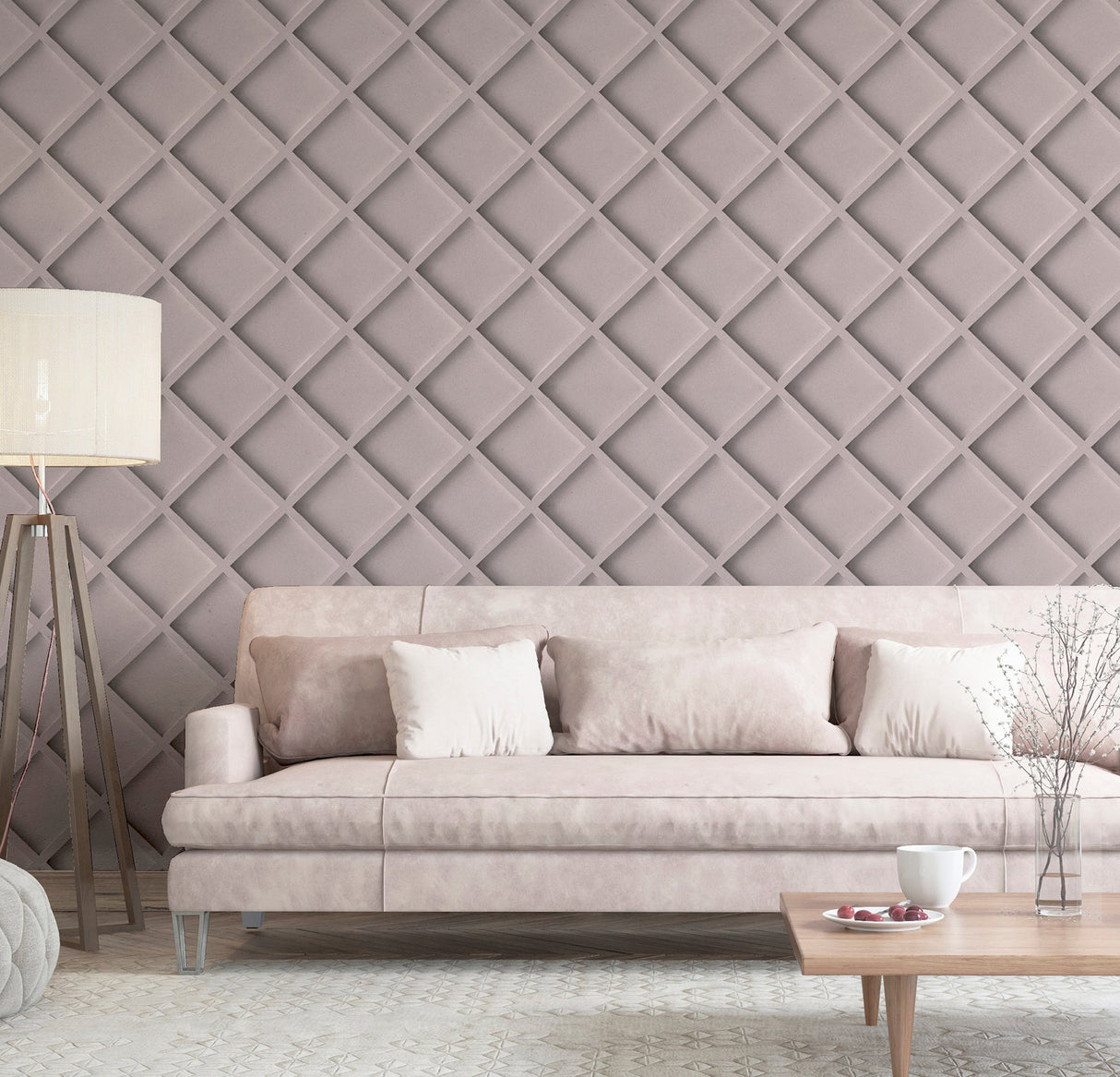 Enid Pink by Arthouse Wood Wallpaper- Brewster AH921307