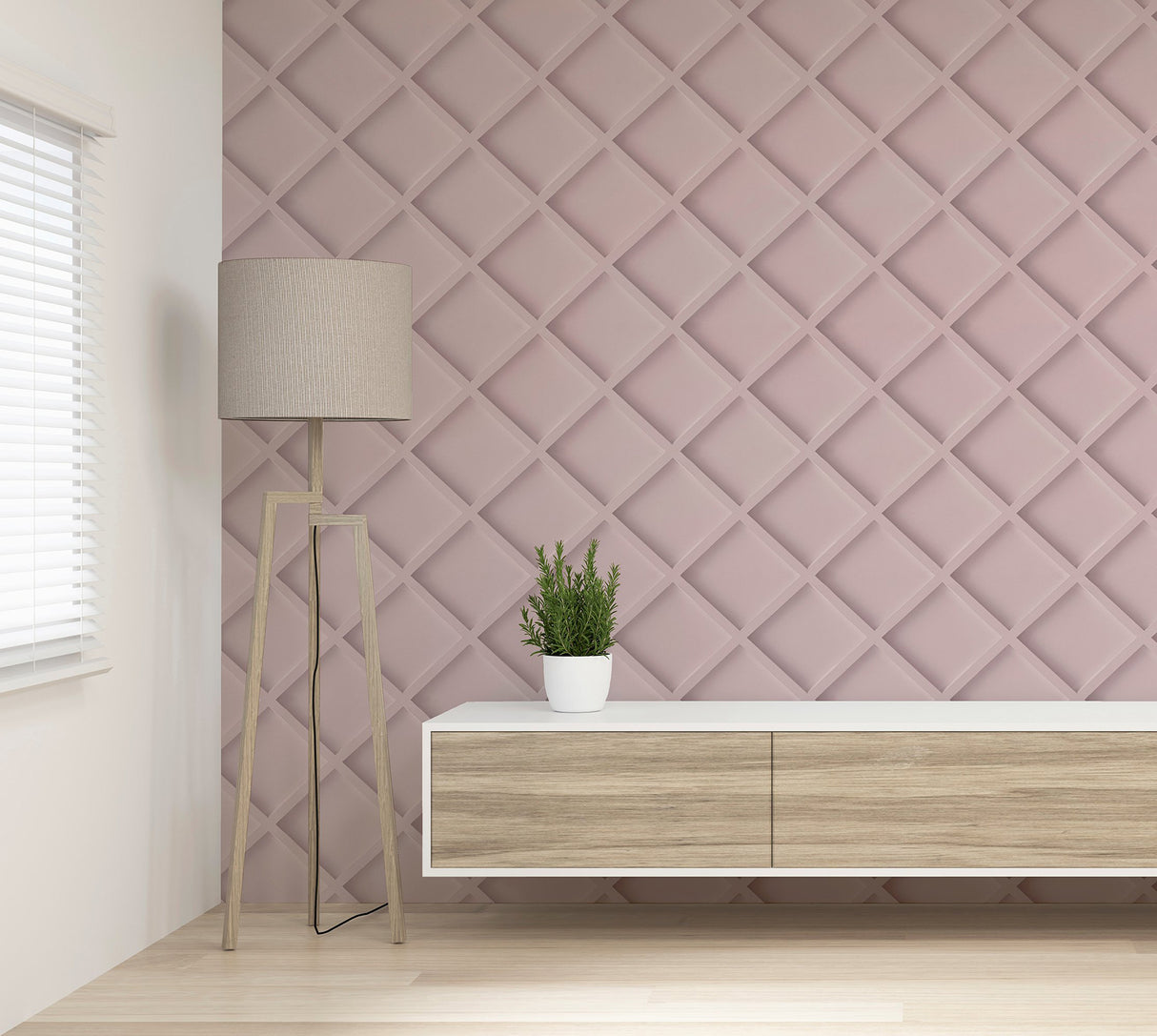 Enid Pink by Arthouse Wood Wallpaper- Brewster AH921307