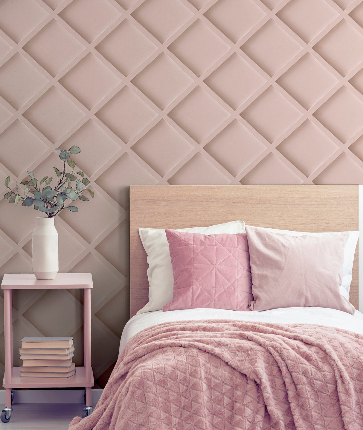 Enid Pink by Arthouse Wood Wallpaper- Brewster AH921307
