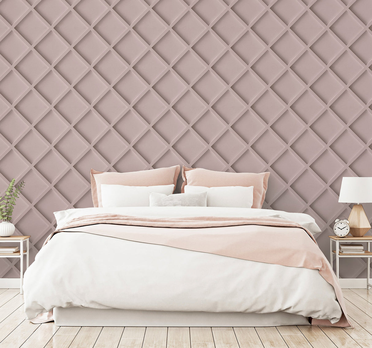 Enid Pink by Arthouse Wood Wallpaper- Brewster AH921307