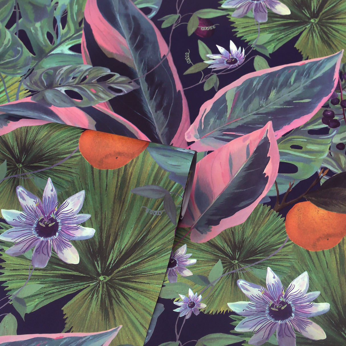 Etta Navy by Arthouse Tropical Wallpaper – Brewster Home Fashions AH921703