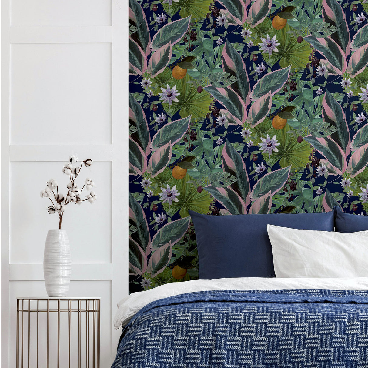 Etta Navy by Arthouse Tropical Wallpaper – Brewster Home Fashions AH921703