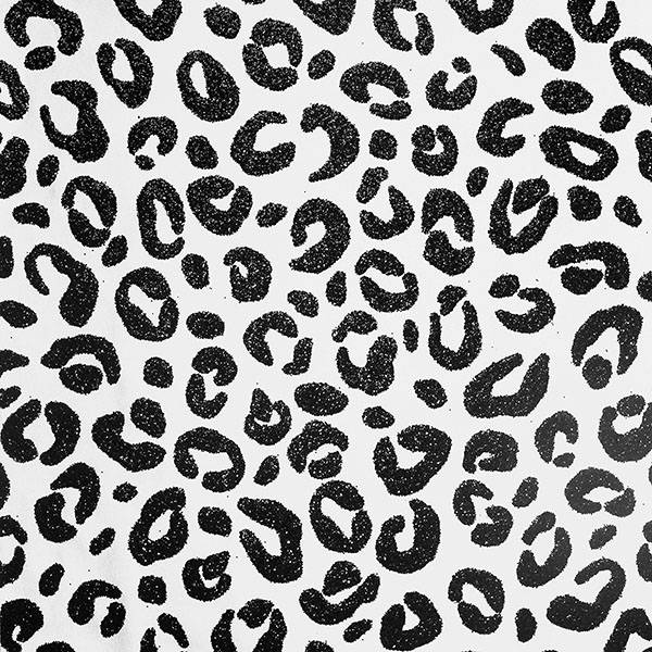 Dinah Black Leopard Print Wallpaper by Arthouse – black sequin leopard spots on white background