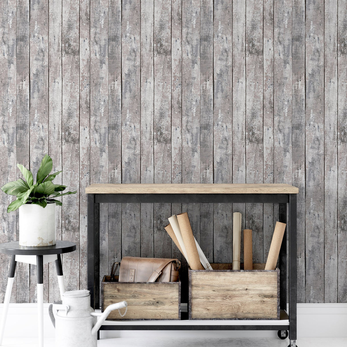 Bertram Neutral by Arthouse Wood Wallpaper- Brewster Home Fashions AH922705