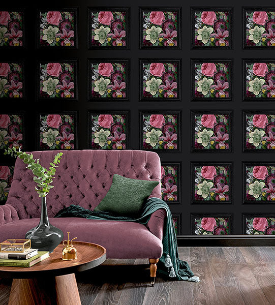 Lucinda Black by Arthouse Floral Panel Wallpaper – Brewster Home Fashions AH922804