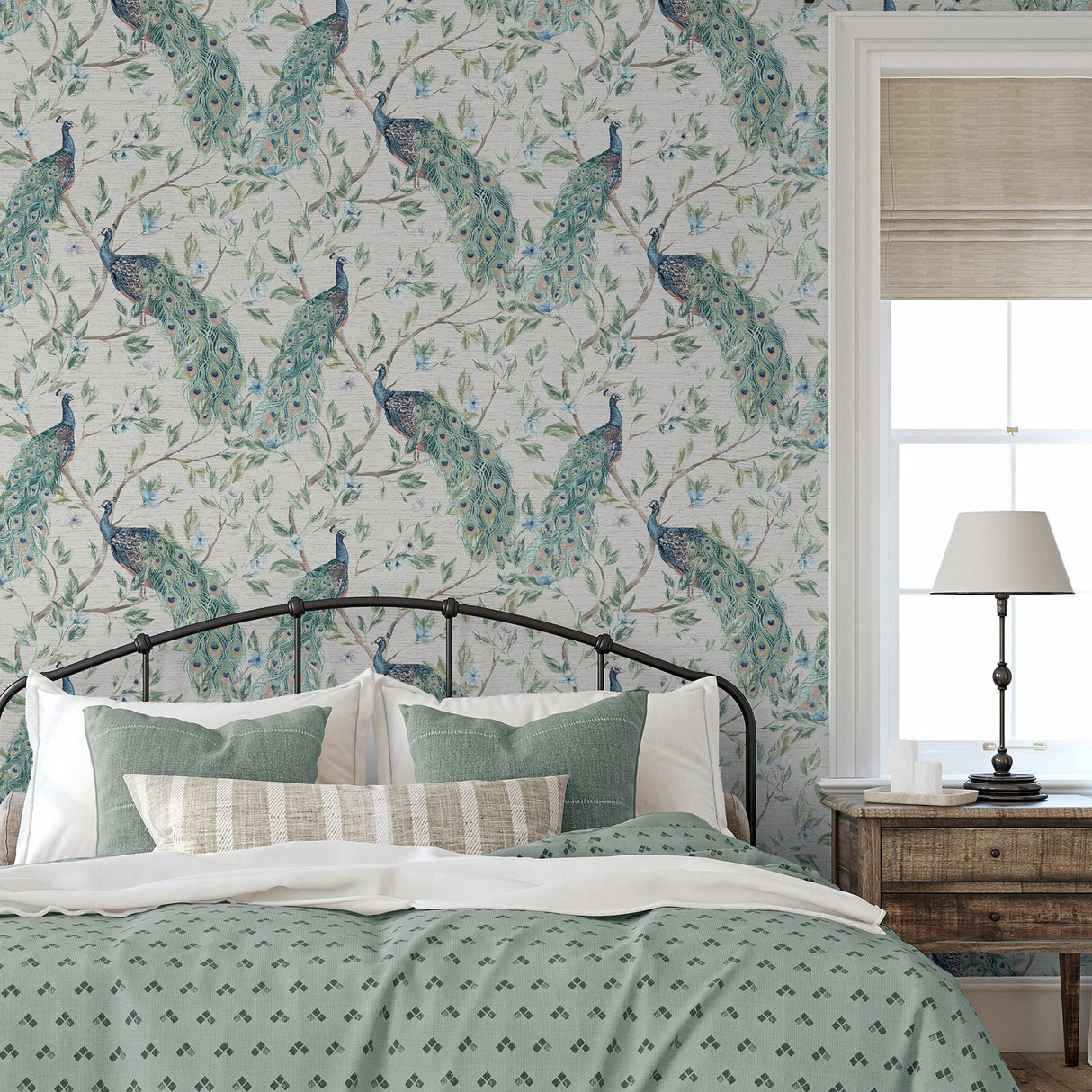 Keeka Blue by Arthouse Peacocks Wallpaper – Brewster Home Fashions AH923708
