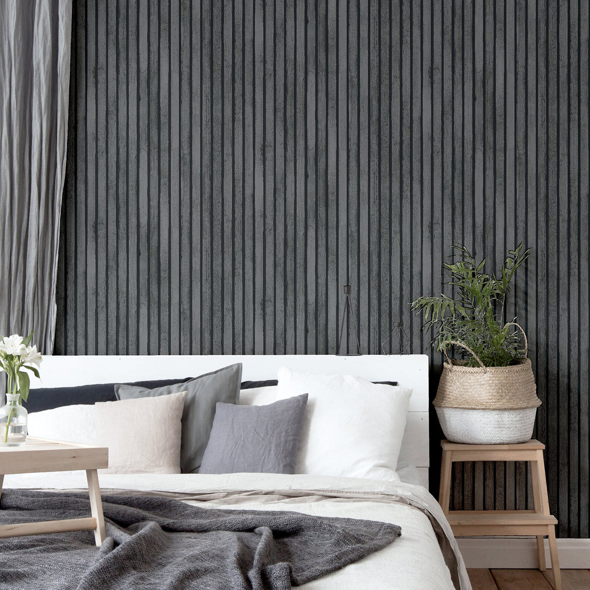Herman Charcoal by Arthouse Wood Wallpaper - Brewster Home Fashions AH923801