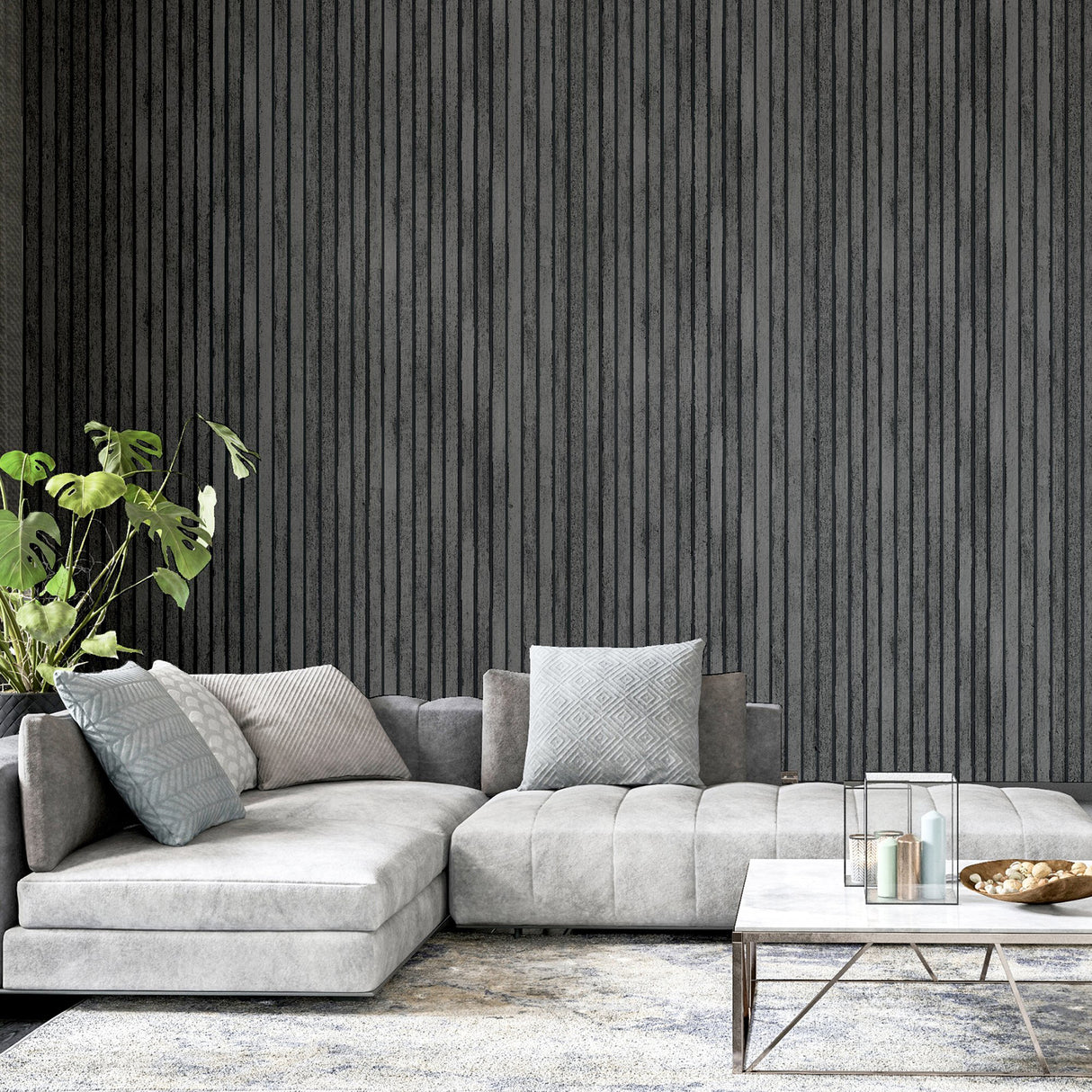 Herman Charcoal by Arthouse Wood Wallpaper - Brewster Home Fashions AH923801