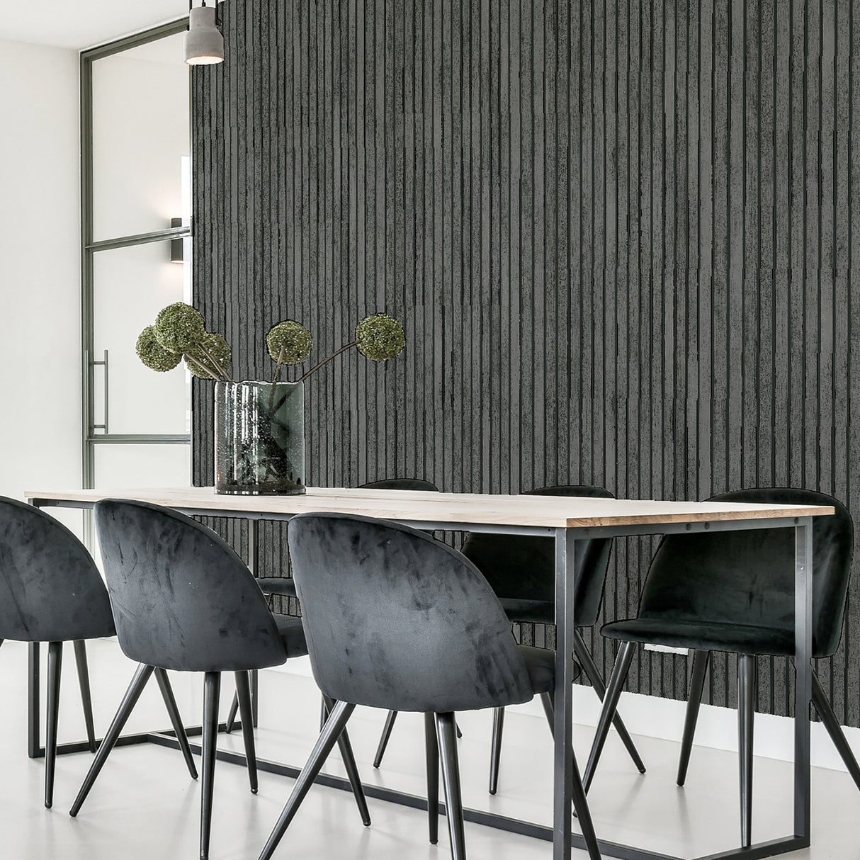 Herman Charcoal by Arthouse Wood Wallpaper - Brewster Home Fashions AH923801