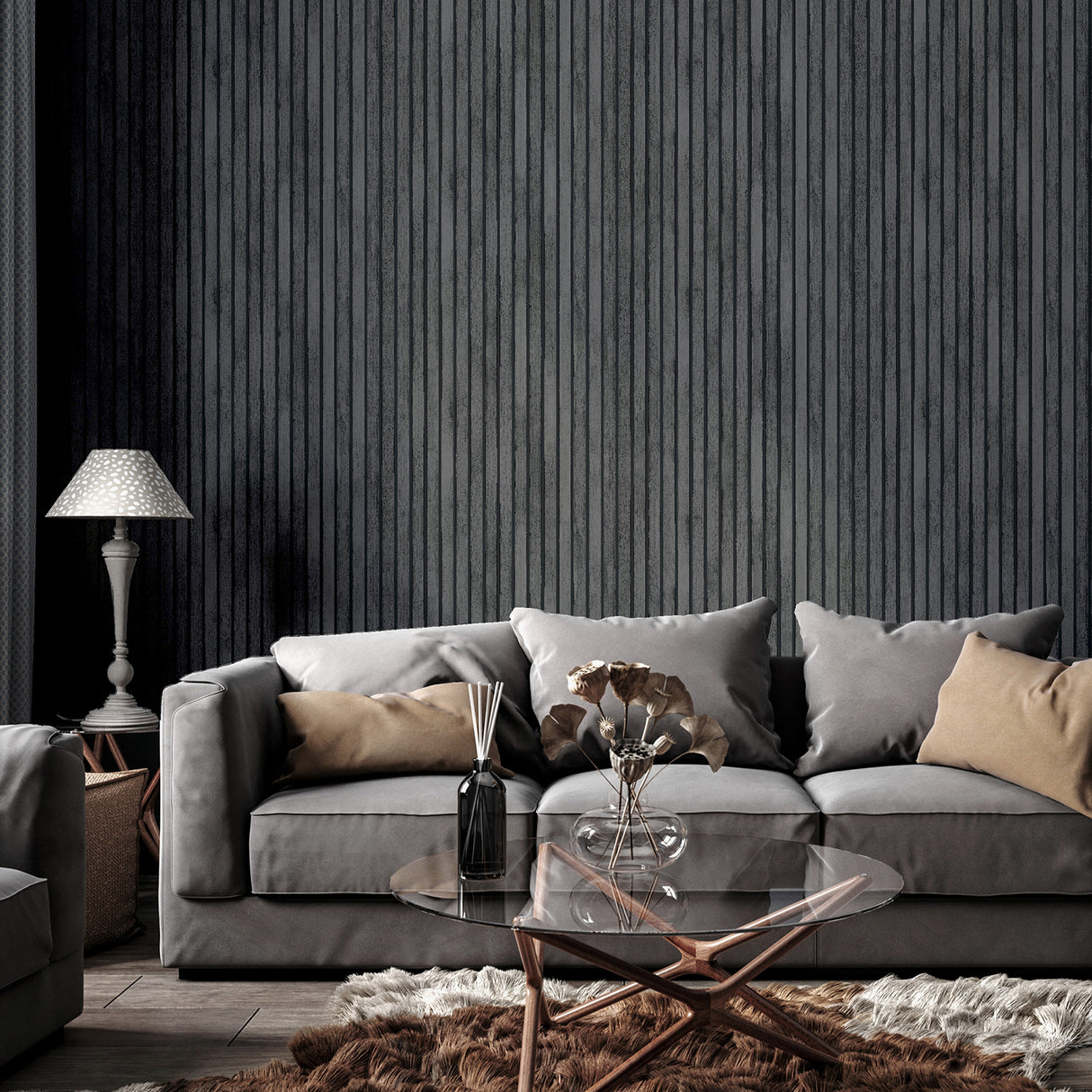 Herman Charcoal by Arthouse Wood Wallpaper - Brewster Home Fashions AH923801
