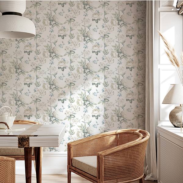 Atley Light Green by Arthouse Floral Wallpaper – Brewster Home Fashions AH923802