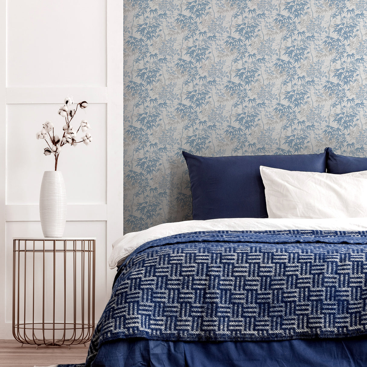 Elinore Blue by Arthouse Bamboo Trail Wallpaper – Brewster Home Fashions AH924407