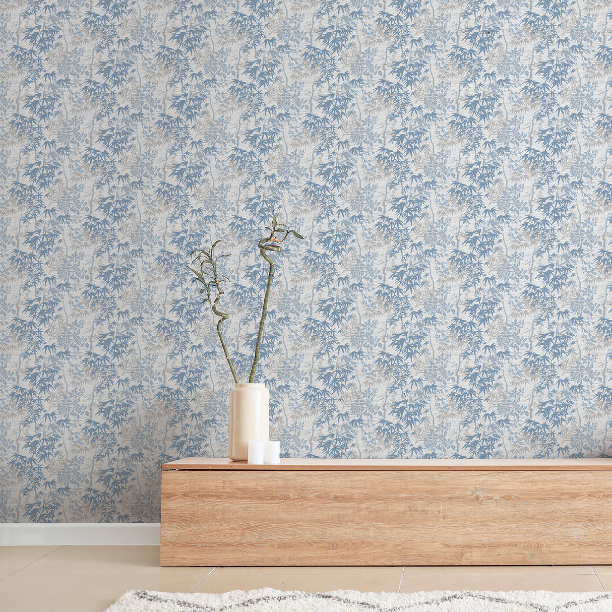 Elinore Blue by Arthouse Bamboo Trail Wallpaper – Brewster Home Fashions AH924407