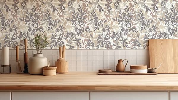 Georgianna Neutral by Arthouse Botanical Leaves Wallpaper – Brewster Home Fashions AH924600