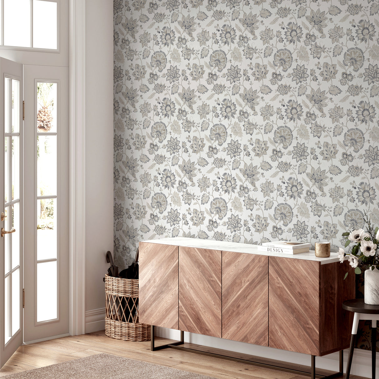 Prudie Denim by Arthouse Jacobean Trail Wallpaper – Brewster Home Fashions AH924707