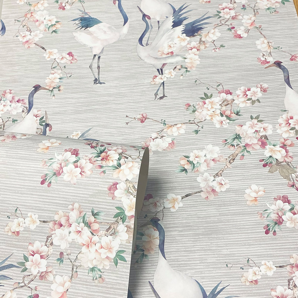 Harumi Light Grey by Arthouse Blossom Wallpaper- Brewster Home Fashions AH924800