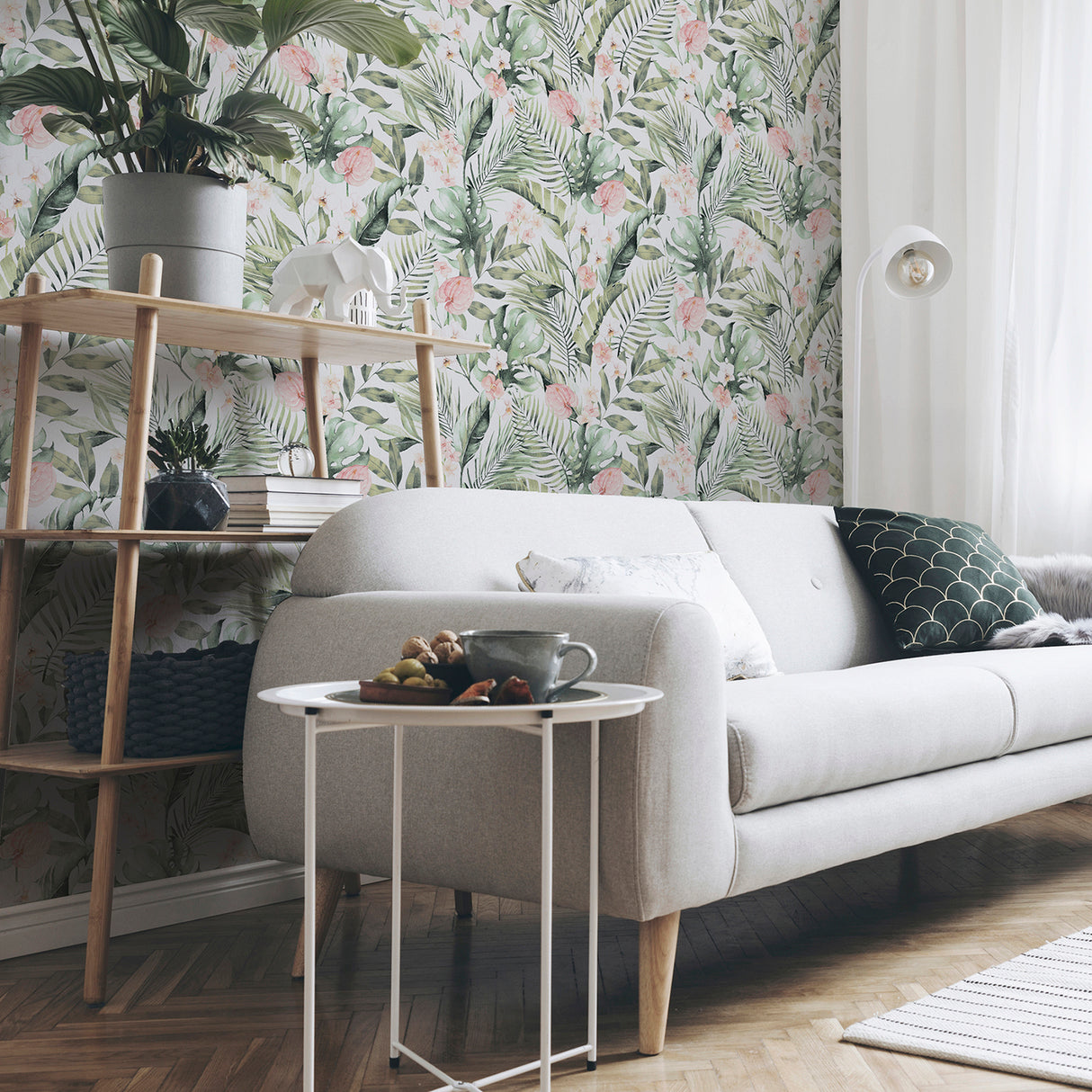 Harrietta Green by Arthouse Tropical Floral Wallpaper – Brewster Home Fashions AH924906