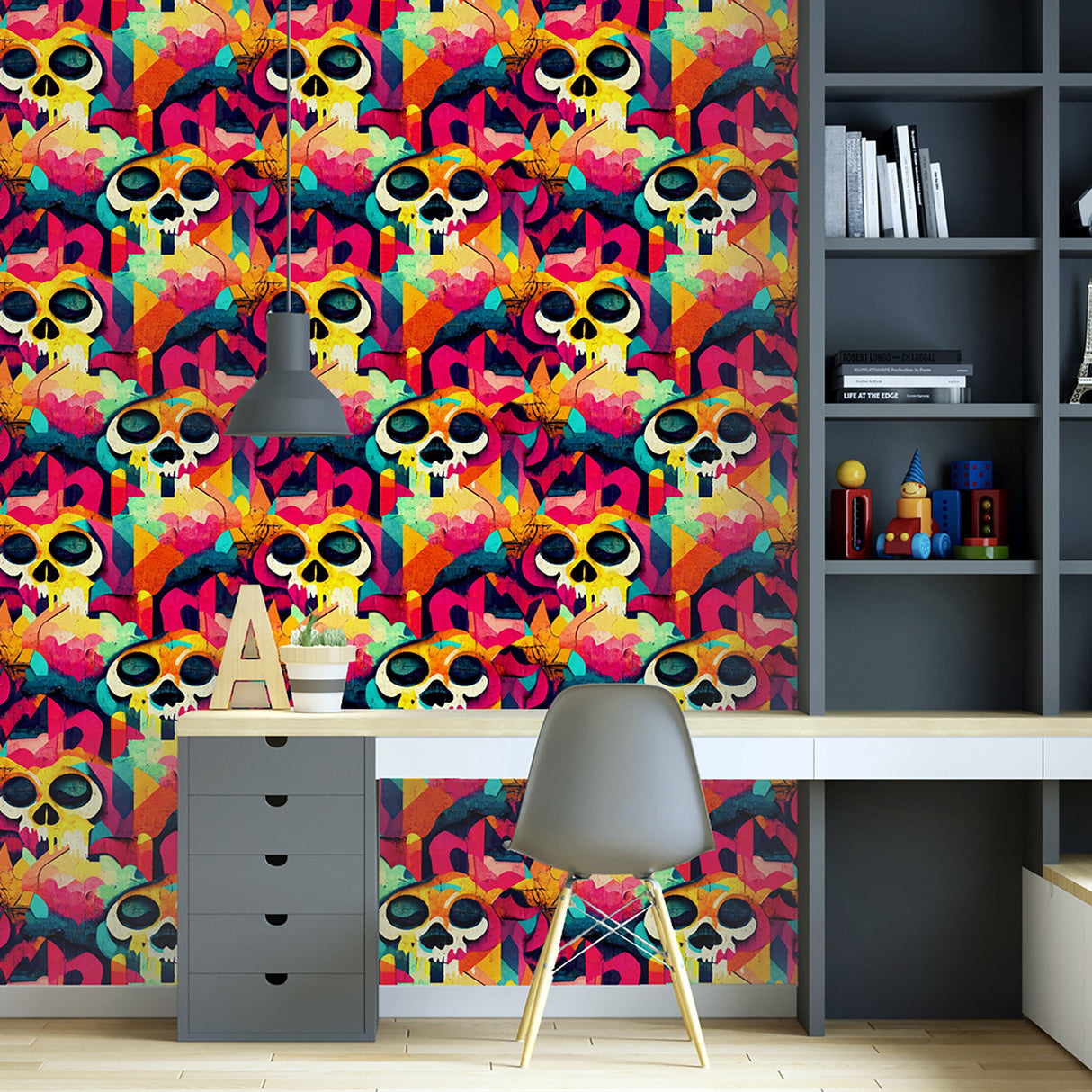 Millicent Multicolor by Arthouse Skull Wallpaper – Brewster AH925107