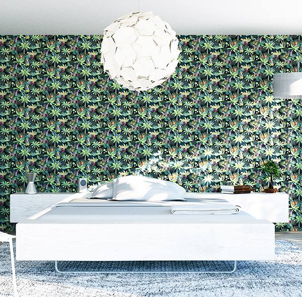 Fonda Dark Green by Arthouse Jungle Party Wallpaper – Brewster Home Fashions AH925308