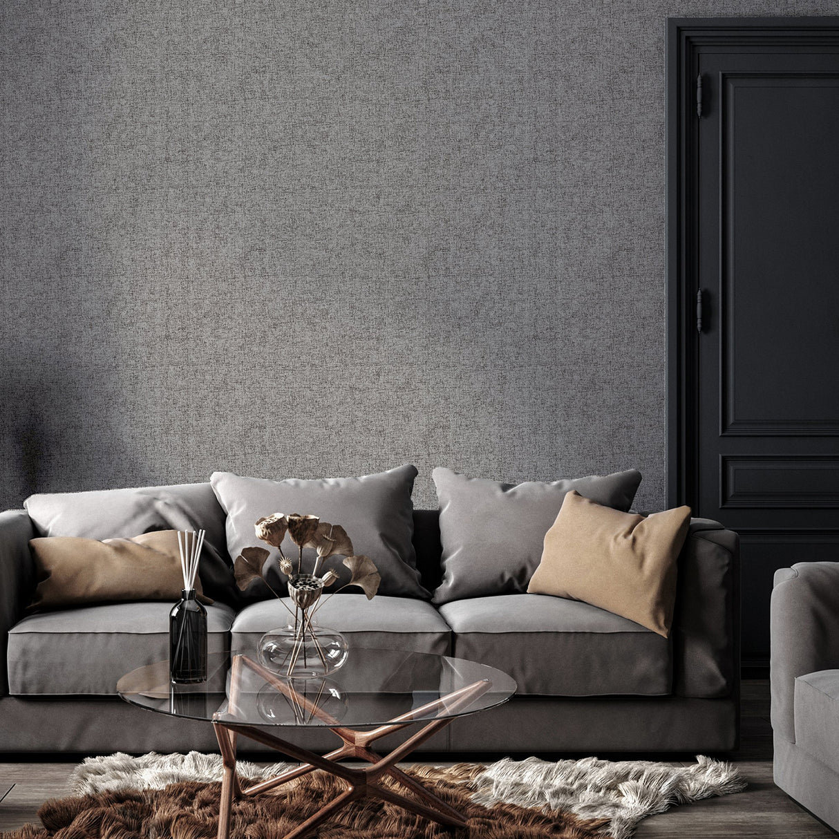 Leland Charcoal by Arthouse Woven Wallpaper – Brewster Home Fashions AH925600