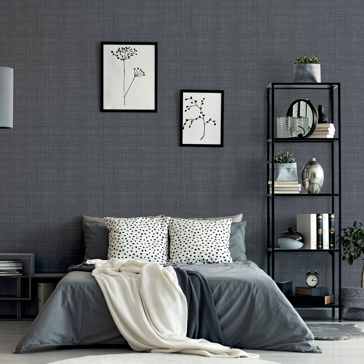 Rafe Grey by Arthouse Woven Texture Wallpaper – Brewster Home Fashions AH946006