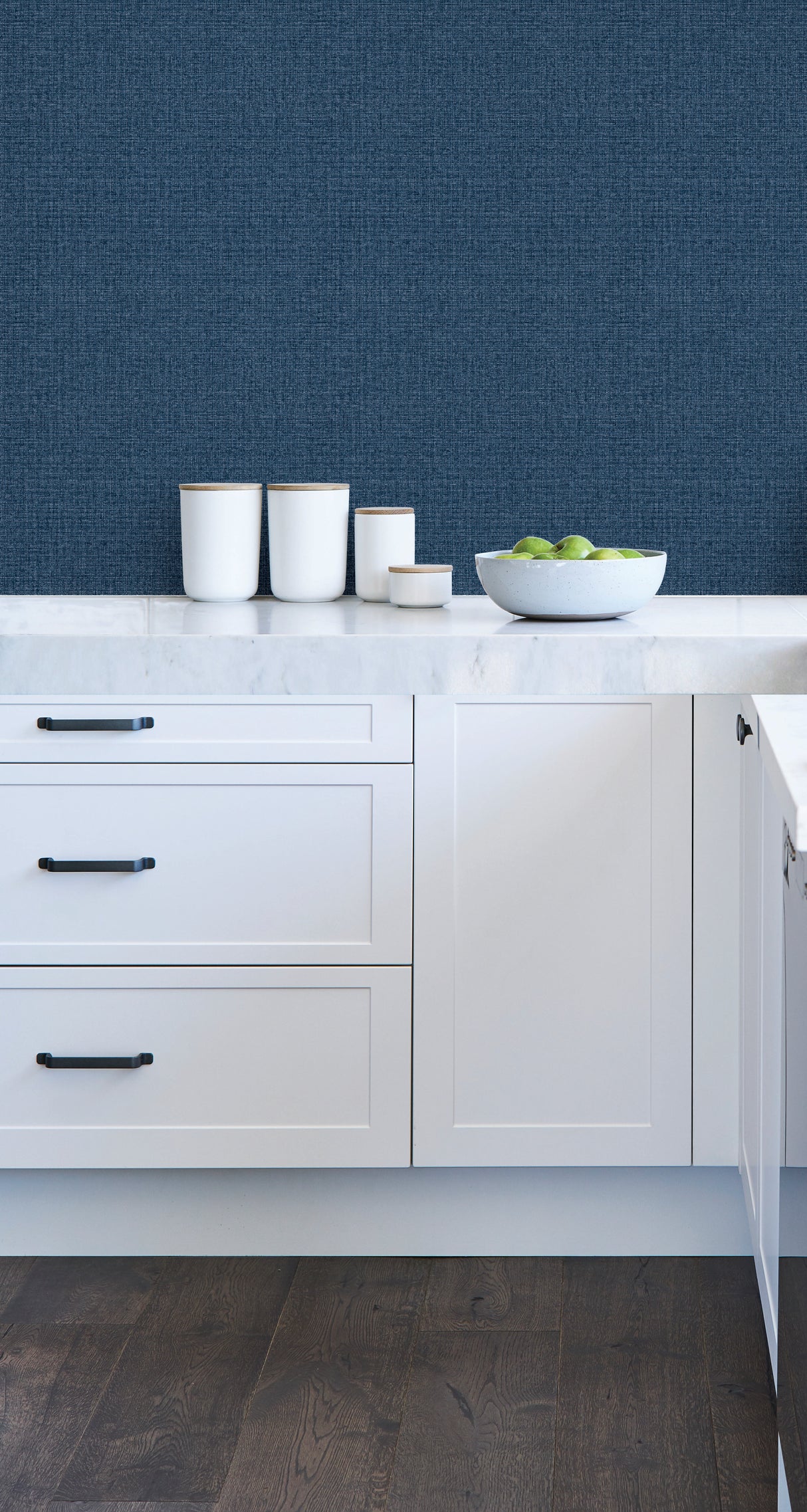Linen Blue Peel and Stick Wallpaper by InHome | 20.5 in Wide x 18 ft Long | Straight Match | About 30.8 sq ft Coverage - ARW6116