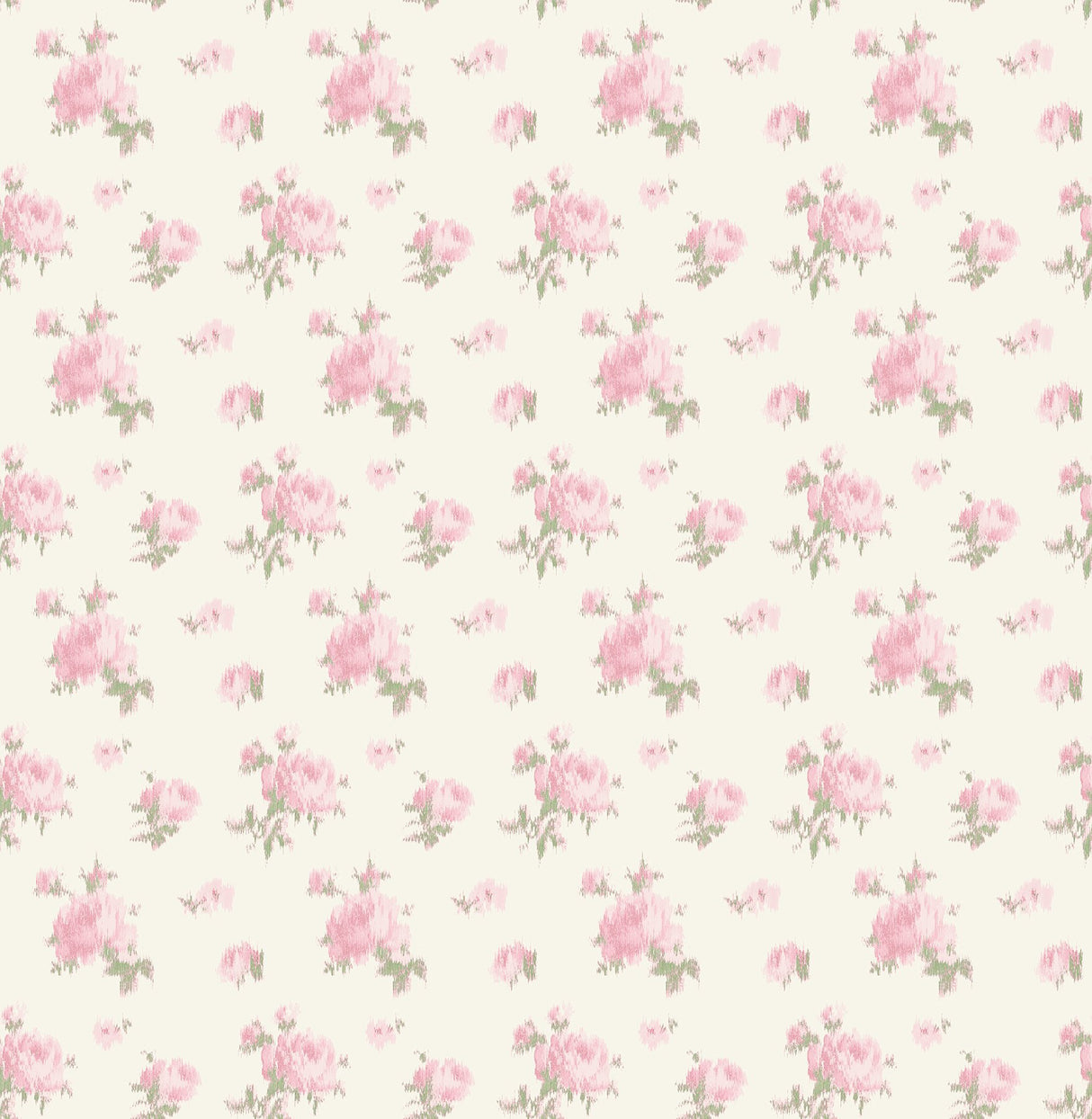 Ikat Rose Tinted Petals Small Print Pink Wallpaper with Vintage Botanical Floral Motif - A-Street Prints AST4108