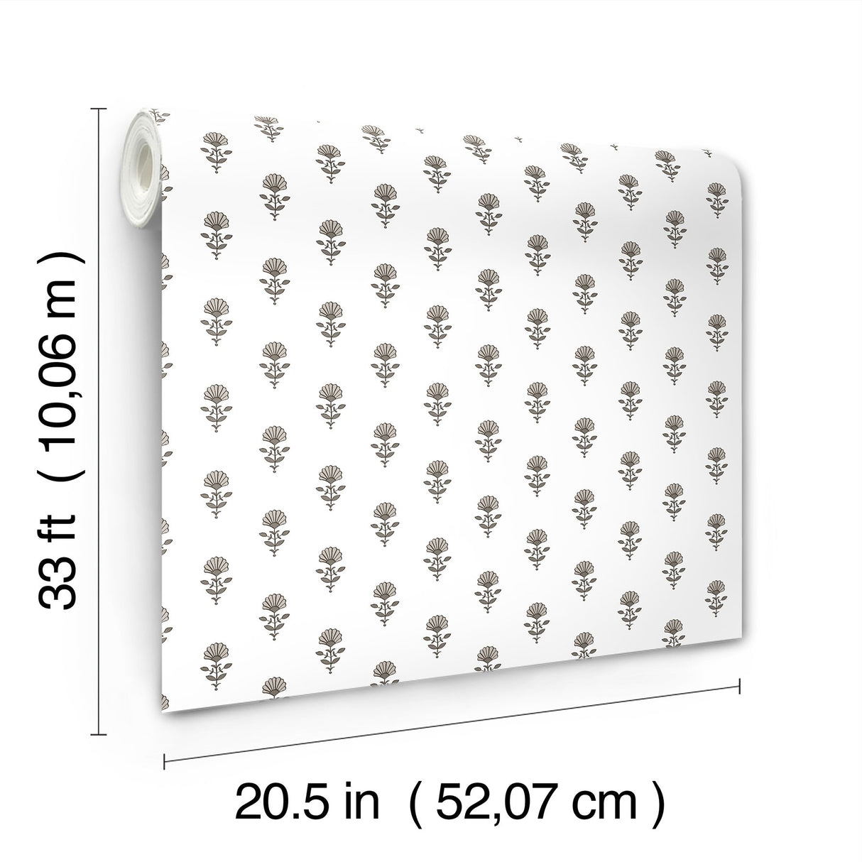 Libby Stone Mini Floral Wallpaper with Botanical Farmhouse Motif - A-Street Prints AST4335