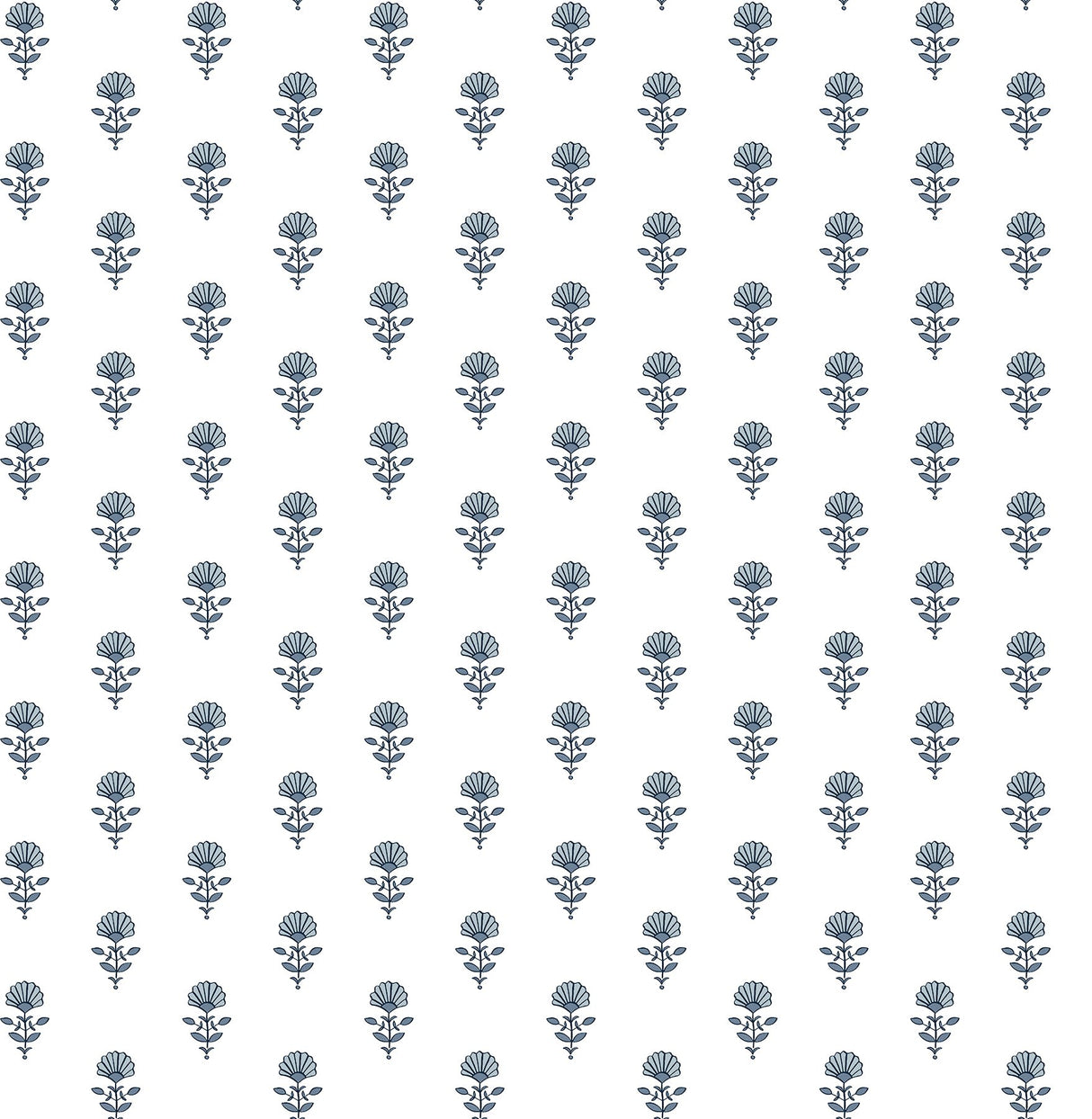 Libby Blue Heather Mini Floral Wallpaper with Botanical Flower Motif - A-Street Prints AST4337