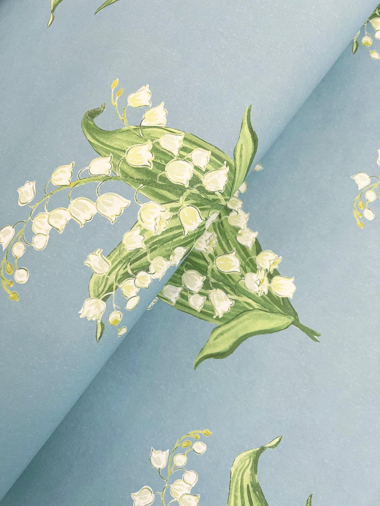 Farmington Blue Heather Lily of the Valley Wallpaper with Botanical Traditional Pattern - A?Street Prints AST4339