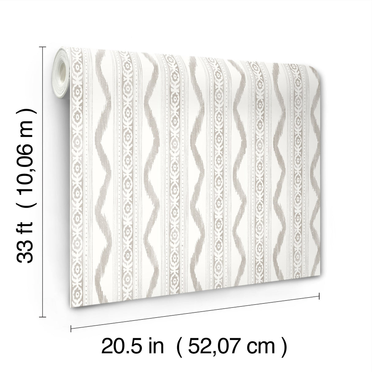 Rhys Stone IKAT Stripe Wallpaper with Modern Graphic Ikat Ogee Stripe - A-Street Prints AST4348