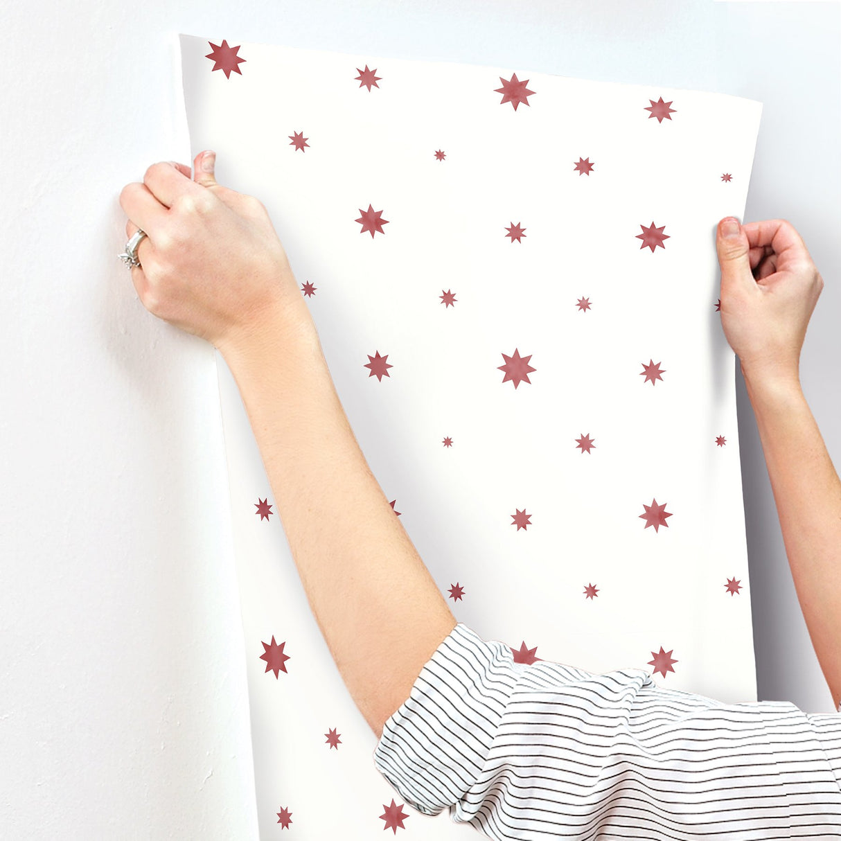 Henry Red Starburst Wallpaper with Modern Graphic Star Pattern - A-Street Prints AST4353