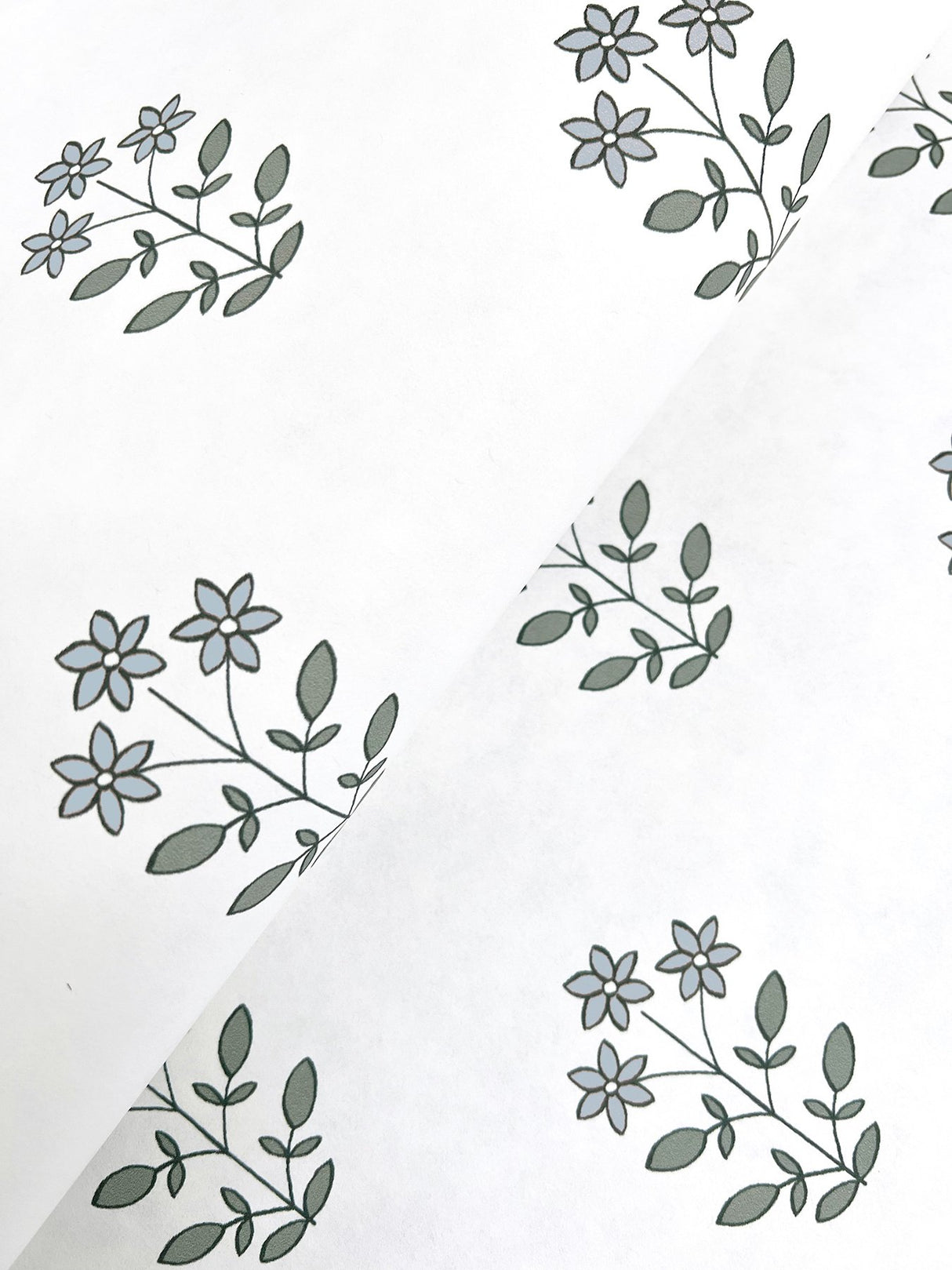Kit Blue Heather Floral Wallpaper with Farmhouse Botanical Flower Motif - A-Street Prints AST4358