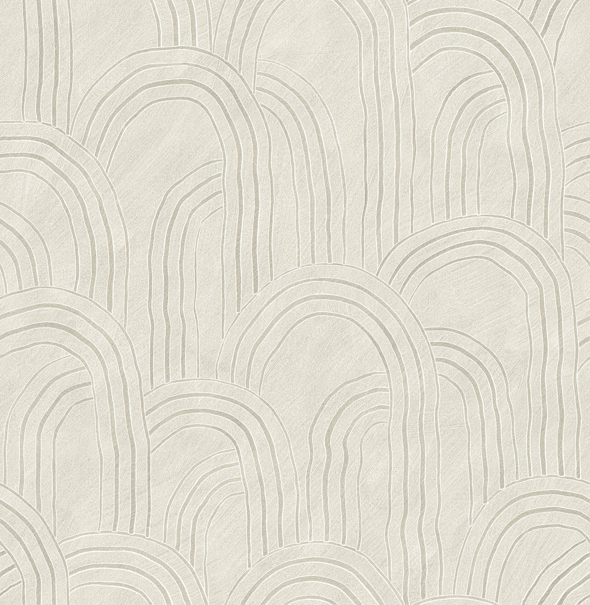 Cabo Cream Rippled Arches Wallpaper with Modern Geometric Pattern - AST4687