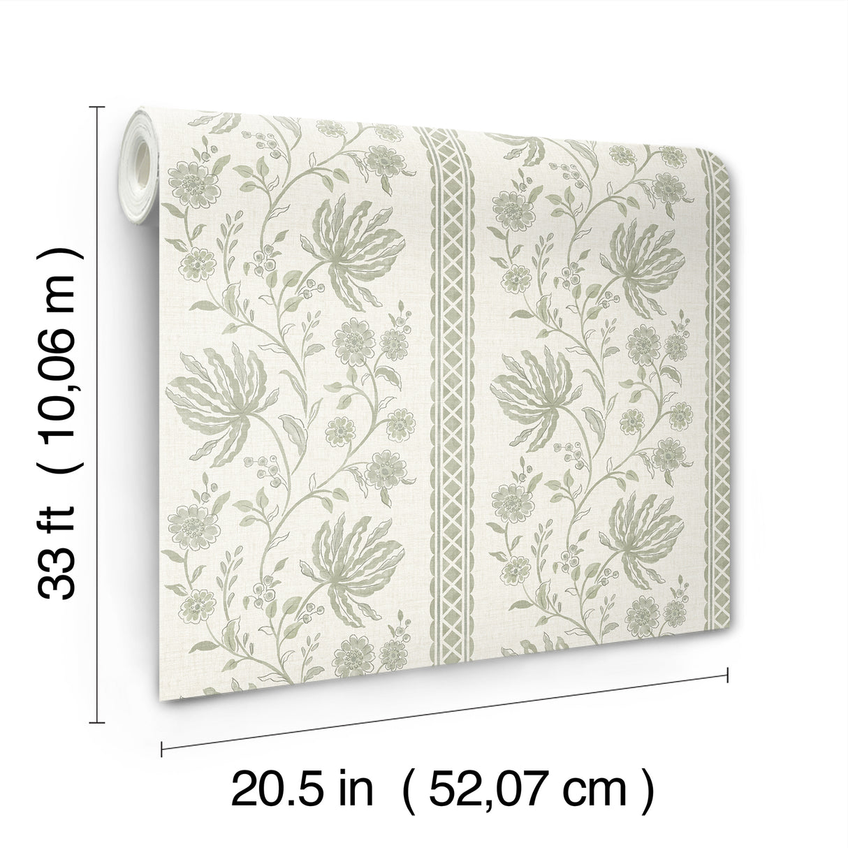 Edgemoor Sage by Erin Gates Jacobean Stripe Wallpaper- A-Street Prints AST6349