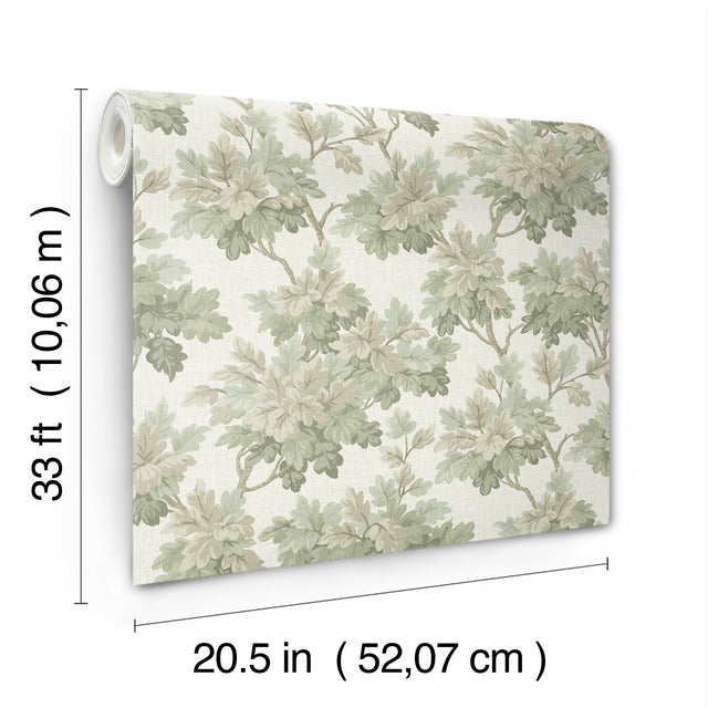 Oakcliff Sage by Erin Gates Leaf Trail Wallpaper – A-Street Prints AST6355