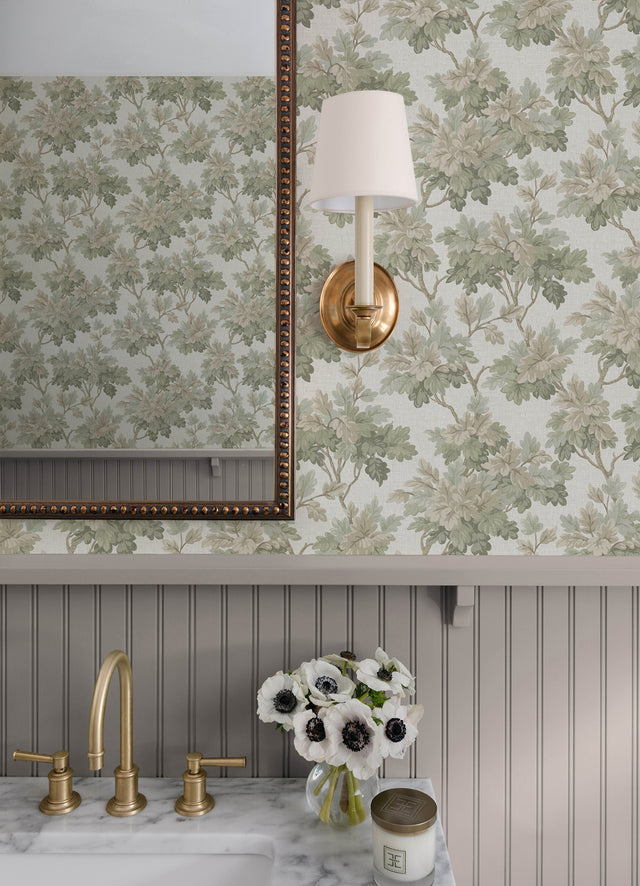Oakcliff Sage by Erin Gates Leaf Trail Wallpaper – A-Street Prints AST6355