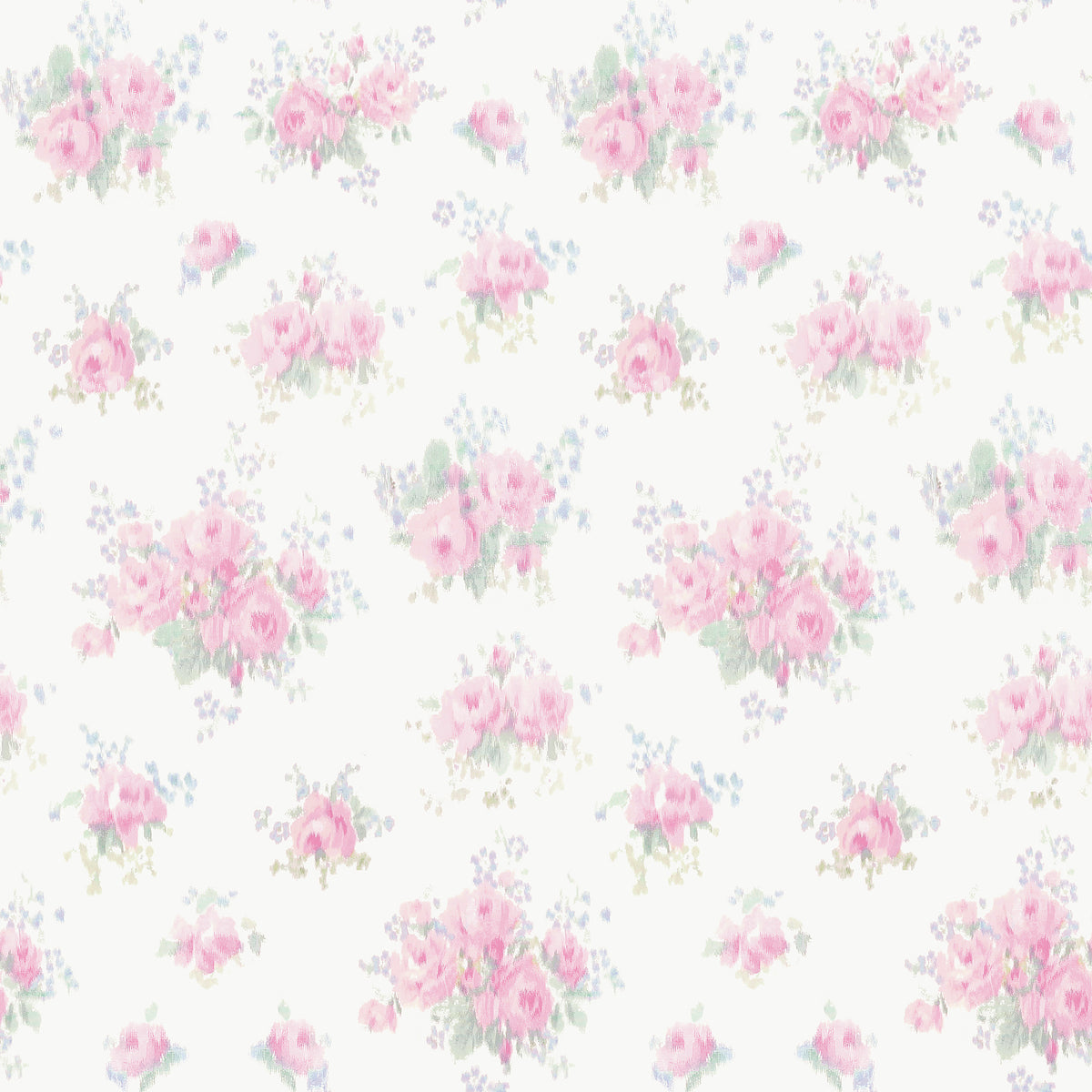 Pasadena Ikat Breezy Pastel by LoveShackFancy Unpasted Non Woven Vintage Pink Floral Wallpaper 20.5in x 33ft – A-Street Prints AST6444-Sample