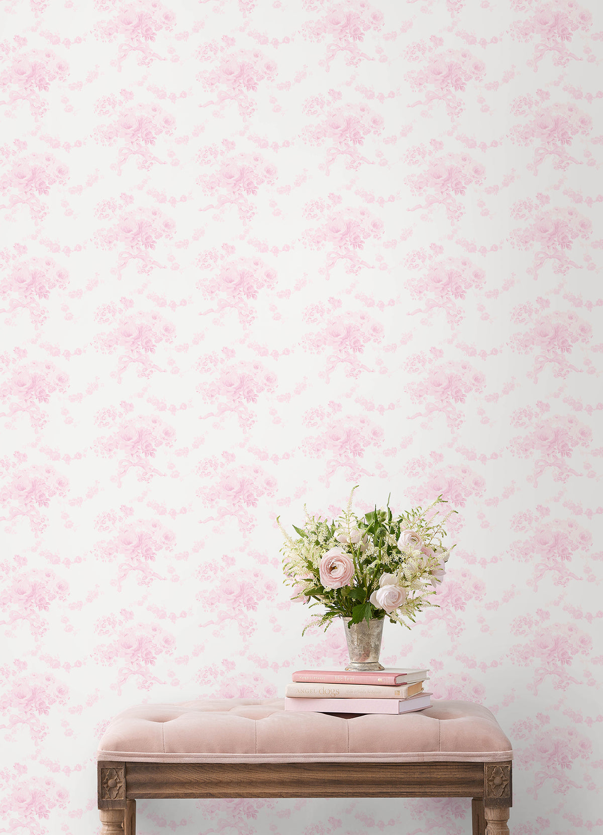 Champagne Harbor Pink Dream by LoveShackFancy Botanical Floral Wallpaper – A-Street Prints AST6445-Sample