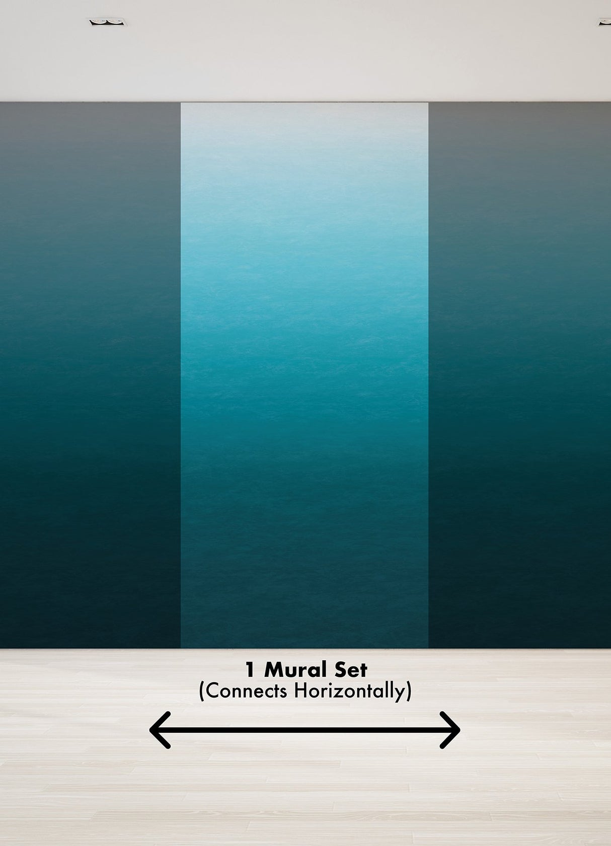 Caribbean Sea Teal Blue Ombre Wall Mural in Teal Blue Gradient - A-Street Prints ASTM5043