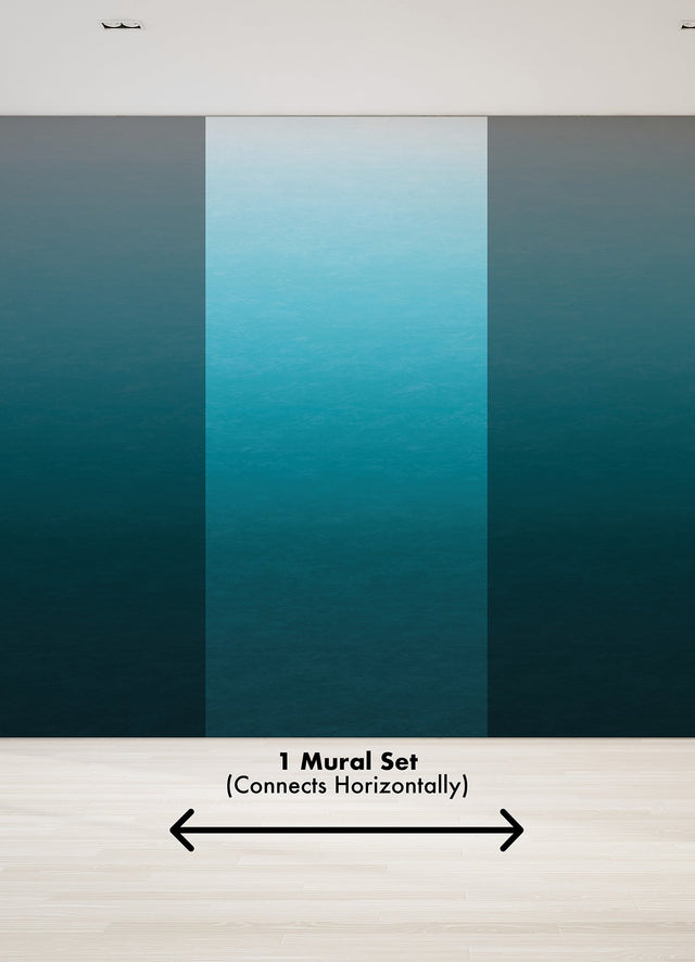Caribbean Sea Teal Blue Ombre Wall Mural in Teal Blue Gradient - A-Street Prints ASTM5043