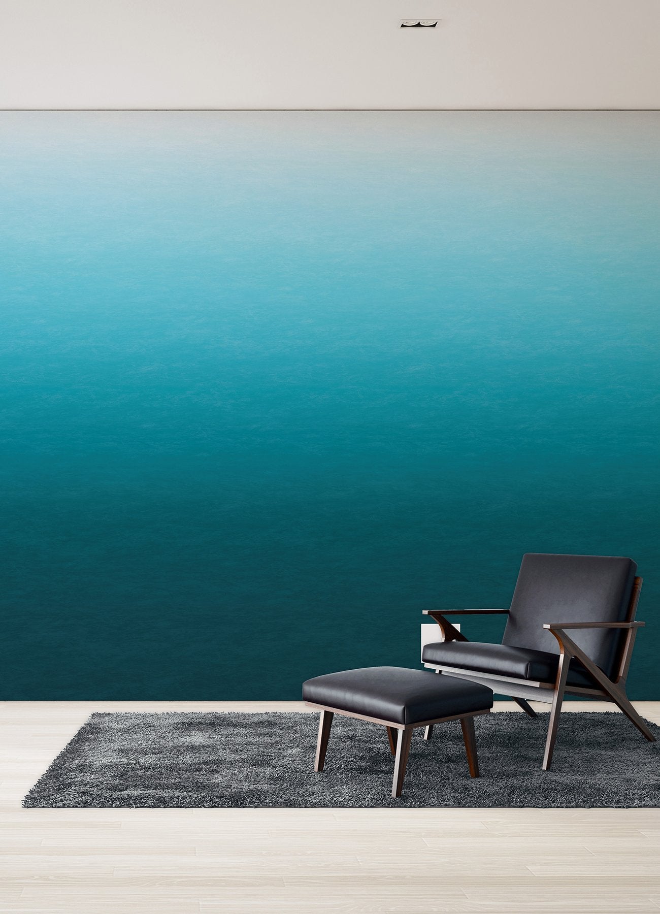 Caribbean Sea Teal Blue Ombre Wall Mural in Teal Blue Gradient - A-Street Prints ASTM5043